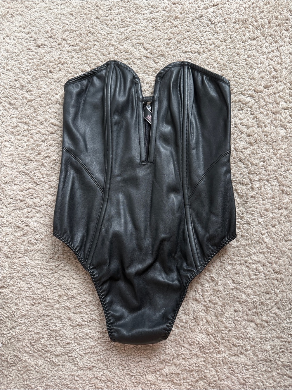 Victoria Secret Leather and lace bodysuit